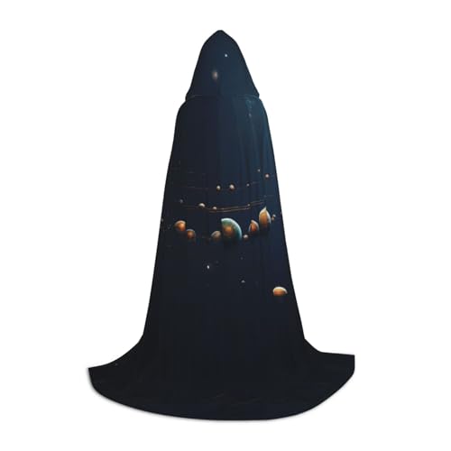 YXLymxDAMAI Wunderschöner Universe Planeten Halloween Umhang Kapuzenumhang - Cosplay Umhang Robe Kostüm Kapuzenuniform Schwarz von YXLymxDAMAI