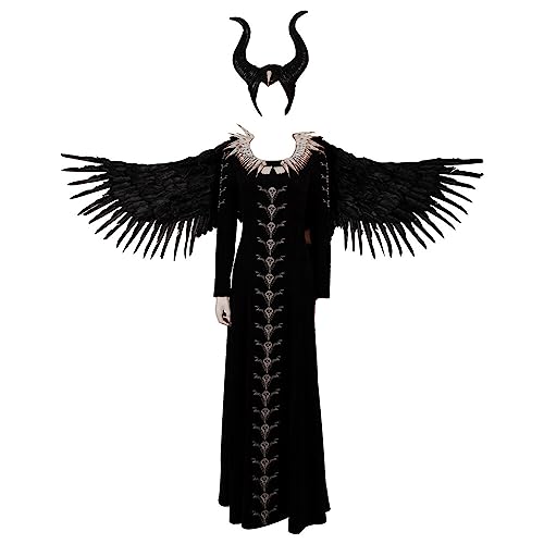 YXZCOS Kostüm 【Halloween: Maleficent】 Cosplay Kleidung Luxuriös Kleid Karneval Bekleidung Fasching Party Outfit Kostüme -XL von YXZCOS