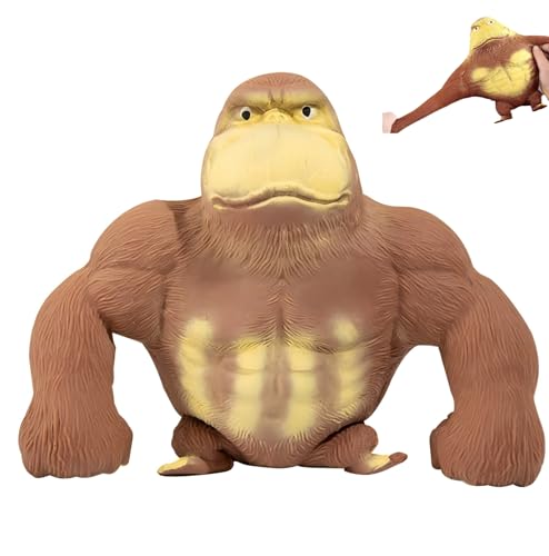 YXthognyx Dehnbarer Gorilla-Fidget,Weiches Stressabbau-Spielzeug aus Gummi für Groß und Klein - Ideal für Entspannung, Sensory Play & Geschenkanlässe (Gorilla) von YXthognyx