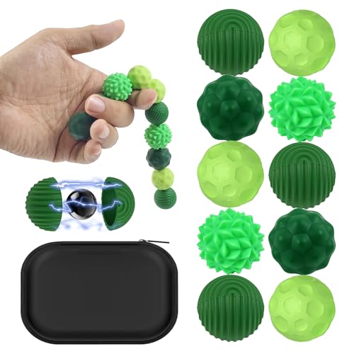 10 Stück Magnetische Fidget Toys, Magnetkugeln Stressball Silikon Sensorik Spielzeug, Magnetische Anziehungskraft Stress Bälle mit Silikonhülle, Sensory Toy, Anti-Stress Fidget Toys für Stress, Angst 10 Stück Magnetische Fidget Toys, Magnetkugeln Stressball Silikon Sensorik Spielzeug, Magnetische Anziehungskraft Stress Bälle mit Silikonhülle, Sensory Toy, Anti-Stress Fidget Toys für Stress, Angst von YYAQZD
