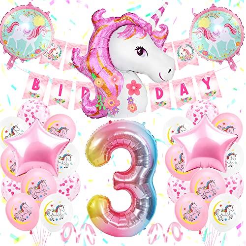 3 Jahre Einhorn Geburtstagsdeko Mädchen, 3. Rosa Geburtstag Deko mit Birthday Banner,3D Einhorn Luftballons,Groß Folie 3 Number, Kindergeburtstag Deko 3 Jahre, Rosa Weiß Luftballons Party Geburtstag 3 Jahre Einhorn Geburtstagsdeko Mädchen, 3. Rosa Geburtstag Deko mit Birthday Banner,3D Einhorn Luftballons,Groß Folie 3 Number, Kindergeburtstag Deko 3 Jahre, Rosa Weiß Luftballons Party Geburtstag von YYDSXK