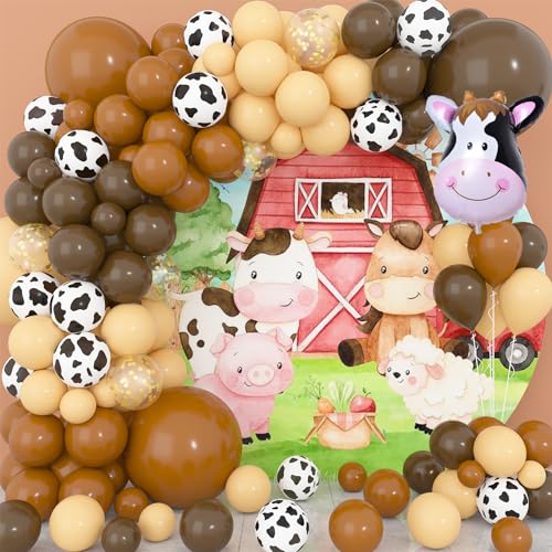 Kuh Party Luftballon Girlande Braun, Ballon Girlande mit Dunkelbraun, Kakaofarbe, Aprikose, Kuhballon, Bauernhof Tier Ballon Bogen Kit für Geburtstag, Babydusche, Bauernhof Partydeko Kuh Party Luftballon Girlande Braun, Ballon Girlande mit Dunkelbraun, Kakaofarbe, Aprikose, Kuhballon, Bauernhof Tier Ballon Bogen Kit für Geburtstag, Babydusche, Bauernhof Partydeko von YYDSXK