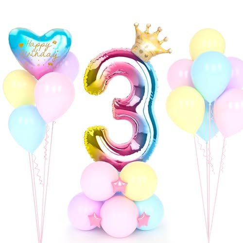 YYDSXK Luftballon 3 Geburtstag Regenbogen, Zahl Luftballon Deco 3. Geburtstag, Bunt Folienballon 3. Geburtstag, Helium Ballon 3 Geburtstag, Ballon 3 Jahre Mädchen für Party, Birthday, Dekoration YYDSXK Luftballon 3 Geburtstag Regenbogen, Zahl Luftballon Deco 3. Geburtstag, Bunt Folienballon 3. Geburtstag, Helium Ballon 3 Geburtstag, Ballon 3 Jahre Mädchen für Party, Birthday, Dekoration von YYDSXK