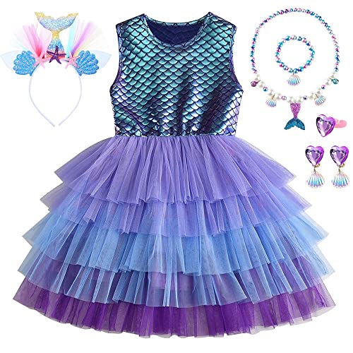 YYDSXK Meerjungfrau Kostüm Kinder Mädchen, Prinzessin Kleid Mädchen mit 6 Zubehör, Prinzessin Kostüm Kleid Tüll Tutu Kleid für Cosplay Karneval Verkleidung Geburtstagsfeier Festkleid 2-7 Jahre YYDSXK Meerjungfrau Kostüm Kinder Mädchen, Prinzessin Kleid Mädchen mit 6 Zubehör, Prinzessin Kostüm Kleid Tüll Tutu Kleid für Cosplay Karneval Verkleidung Geburtstagsfeier Festkleid 2-7 Jahre von YYDSXK
