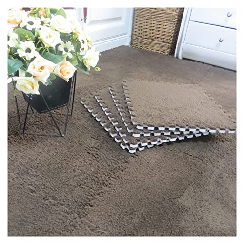 16 Stück Ineinandergreifende Plüsch-Schaumstoff-Fußmatten, Warmer Teppich, Ineinandergreifende Bodenfliesen, 30 X 30 cm Große Puzzle-Spielmatten Für Schlafzimmer, Spiel(Color:Dunkelgrau) von YYGDPFLSXSB
