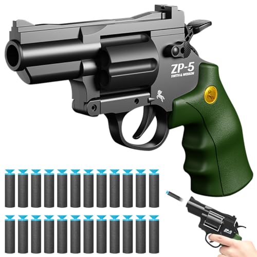 Schaumstoff Revolver Spielzeug,Spielzeugpistole, Kinder Pistole Spielzeugpistolen für Kinder ab 7 Jahren,Toy Gun (Grün) von YYHCC