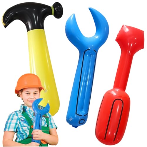 YYHCC Aufblasbare Kinderspaß-Spielzeugwerkzeuge, aufblasbarer Schraubenzieher, aufblasbarer Hammer, aufblasbarer Schraubenschlüssel, 3-teiliges Set YYHCC Aufblasbare Kinderspaß-Spielzeugwerkzeuge, aufblasbarer Schraubenzieher, aufblasbarer Hammer, aufblasbarer Schraubenschlüssel, 3-teiliges Set von YYHCC
