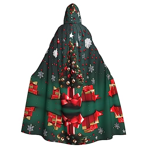 Halloween Adult Hooded Cloak - Pflegeleichtes und langlebiges Cosplay Kostüm für Partys und Veranstaltungen Mitte Jahrhundert Modern, Runde Kugel Weihnachtsbaum, Einheitsgröße von YYHHAOFA