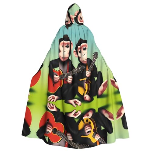 Halloween Erwachsene Kapuzenumhang Umhang YYHHAOFA Affe Musik Muster super großer Kapuzenumhang mit Fliege von YYHHAOFA