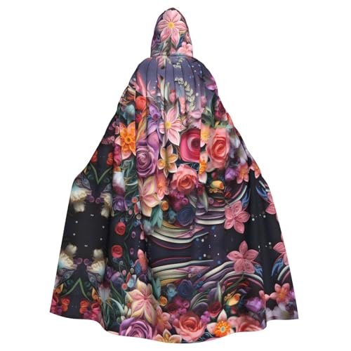 Halloween Erwachsene Kapuzenumhang Umhang YYHHAOFA Papierschnitt Blumen Muster super groß Kapuzenumhang mit Fliege Halloween Erwachsene Kapuzenumhang Umhang YYHHAOFA Papierschnitt Blumen Muster super groß Kapuzenumhang mit Fliege von YYHHAOFA