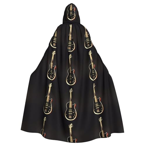 Halloween Erwachsene Kapuzenumhang Umhang YYHHAOFA Schwarz Gitarre Muster super groß Kapuzenumhang mit Fliege Halloween Erwachsene Kapuzenumhang Umhang YYHHAOFA Schwarz Gitarre Muster super groß Kapuzenumhang mit Fliege von YYHHAOFA
