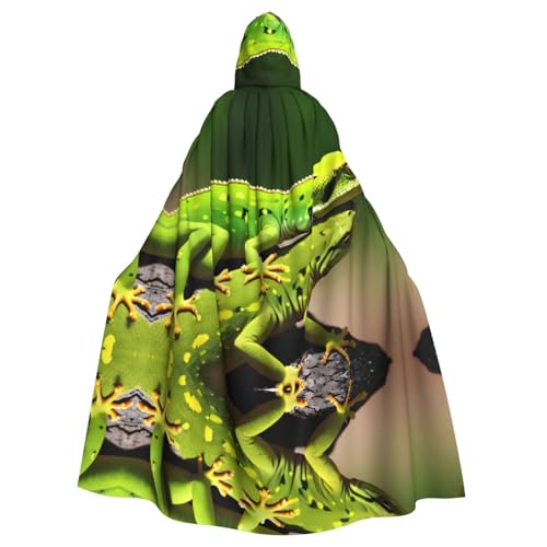 Halloween Kapuzenumhang für Erwachsene, YYHHAOFA Gecko, Eidechsen, super großer Kapuzenumhang mit Fliege von YYHHAOFA