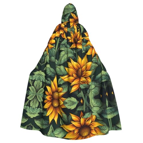 Halloween Kapuzenumhang für Erwachsene, YYHHAOFA Weed, mit Sonnenblumenmuster, super großer Kapuzenumhang mit Fliege Halloween Kapuzenumhang für Erwachsene, YYHHAOFA Weed, mit Sonnenblumenmuster, super großer Kapuzenumhang mit Fliege von YYHHAOFA