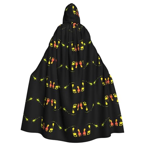 Halloween-Umhang mit Kapuze für Erwachsene, YYHHAOFA Modetrend, kleine Stellfläche, Muster, super großer Kapuzenumhang mit Fliege von YYHHAOFA