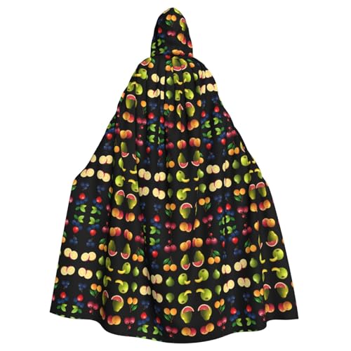 Halloween-Umhang mit Kapuze für Erwachsene, YYHHAOFA mit buntem Obst-Zeichnungen, Muster, super großer Kapuzenumhang mit Fliege Halloween-Umhang mit Kapuze für Erwachsene, YYHHAOFA mit buntem Obst-Zeichnungen, Muster, super großer Kapuzenumhang mit Fliege von YYHHAOFA