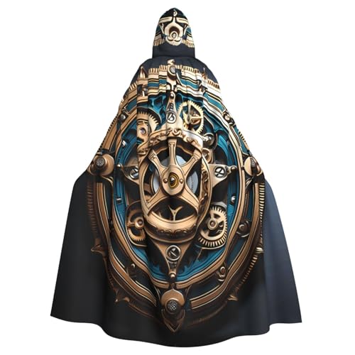Halloween-Umhang mit Kapuze für Erwachsene, YYHHAOFA mit coolem Steampunk-Zahnradmuster, super großer Kapuzenumhang mit Fliege Halloween-Umhang mit Kapuze für Erwachsene, YYHHAOFA mit coolem Steampunk-Zahnradmuster, super großer Kapuzenumhang mit Fliege von YYHHAOFA