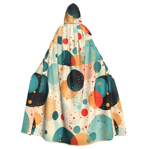 YYHHAOFA Abstrakter Halloween-Umhang mit Kapuze für Erwachsene, ohne Reißverschluss, bequem für Kostümpartys von YYHHAOFA