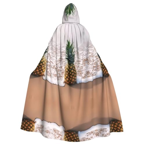YYHHAOFA Ananas am Strand, bedruckt, Halloween, Erwachsenen-Kapuzenumhang für Rollenspiele, Bühnenkostüme, Partys, pflegeleicht YYHHAOFA Ananas am Strand, bedruckt, Halloween, Erwachsenen-Kapuzenumhang für Rollenspiele, Bühnenkostüme, Partys, pflegeleicht von YYHHAOFA