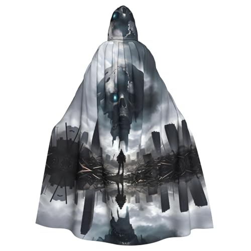YYHHAOFA Apokalyptische Drucke Halloween Erwachsene Kapuzenumhang für Party Dekoration Cosplay Kostüme Bühne Maskerade von YYHHAOFA