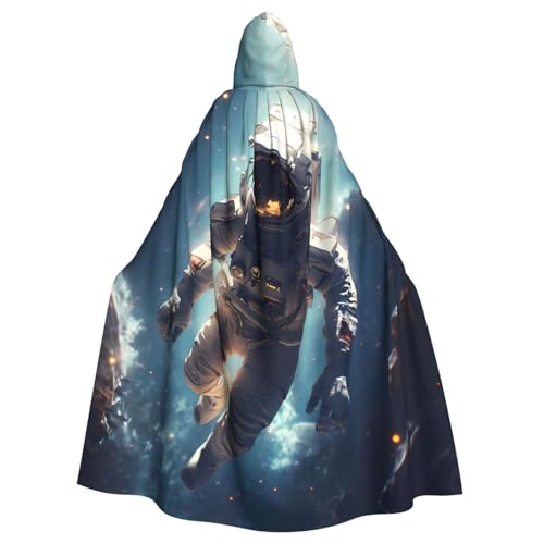 YYHHAOFA Astronauten-Druck Halloween Erwachsene Kapuzenumhang für Party Dekoration Cosplay Kostüme Bühne Maskerade von YYHHAOFA