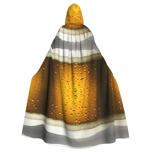 YYHHAOFA Bier-Tapetendruck, Halloween, Erwachsenen-Umhang mit Kapuze, Umhang für Rollenspiele, Bühnenkostüme, Partys, pflegeleicht von YYHHAOFA