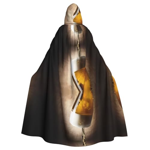 YYHHAOFA Bierglas-Druck, Halloween, Erwachsenen-Umhang mit Kapuze, Umhang für Rollenspiele, Bühnenkostüme, Partys, pflegeleicht von YYHHAOFA