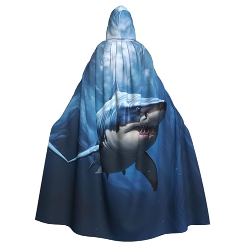 YYHHAOFA Blauer Hai-Druck, Halloween-Umhang mit Kapuze, für Erwachsene, Party-Dekoration, Cosplay, Kostüme, Bühnenmaskerade YYHHAOFA Blauer Hai-Druck, Halloween-Umhang mit Kapuze, für Erwachsene, Party-Dekoration, Cosplay, Kostüme, Bühnenmaskerade von YYHHAOFA