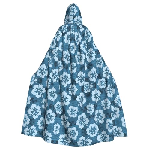YYHHAOFA Blauer Hibiskus-Druck, Halloween-Umhang mit Kapuze, für Rollenspiele, Bühnenkostüme, Partys, pflegeleicht YYHHAOFA Blauer Hibiskus-Druck, Halloween-Umhang mit Kapuze, für Rollenspiele, Bühnenkostüme, Partys, pflegeleicht von YYHHAOFA