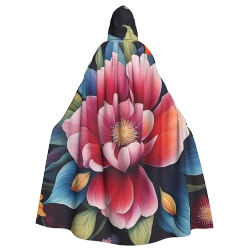 YYHHAOFA Blumen-Diamant-Malerei-Drucke, Halloween, Erwachsenen-Umhang mit Kapuze für Party, Dekoration, Cosplay, Kostüme, Bühnenmaskerade YYHHAOFA Blumen-Diamant-Malerei-Drucke, Halloween, Erwachsenen-Umhang mit Kapuze für Party, Dekoration, Cosplay, Kostüme, Bühnenmaskerade von YYHHAOFA