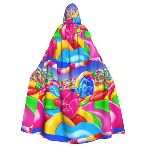 YYHHAOFA Candy Land Druck Halloween Erwachsene Kapuzenumhang ohne Reißverschluss, bequem für Kostümpartys YYHHAOFA Candy Land Druck Halloween Erwachsene Kapuzenumhang ohne Reißverschluss, bequem für Kostümpartys von YYHHAOFA