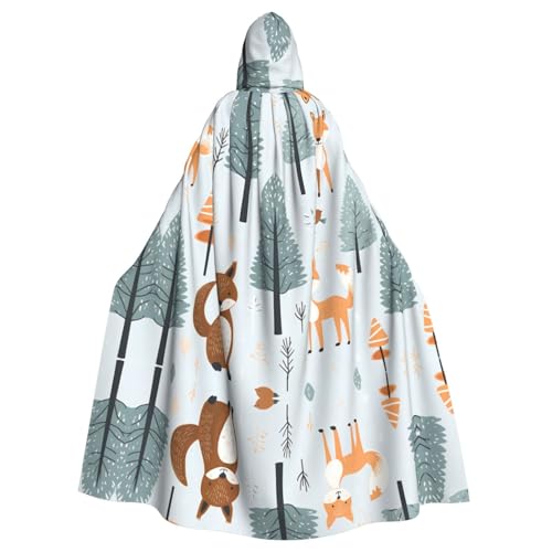 YYHHAOFA Cartoon-Fuchs- und Baum-Druck, Halloween, Erwachsenen-Kapuzenumhang für Cosplay, Kostümpartys und mehr YYHHAOFA Cartoon-Fuchs- und Baum-Druck, Halloween, Erwachsenen-Kapuzenumhang für Cosplay, Kostümpartys und mehr von YYHHAOFA