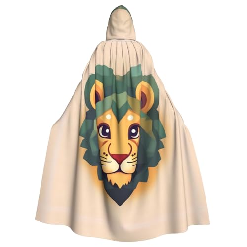 YYHHAOFA Cartoon-Löwen-Druck, Halloween-Umhang für Erwachsene, mit Kapuze, für Cosplay, Kostümpartys und mehr YYHHAOFA Cartoon-Löwen-Druck, Halloween-Umhang für Erwachsene, mit Kapuze, für Cosplay, Kostümpartys und mehr von YYHHAOFA