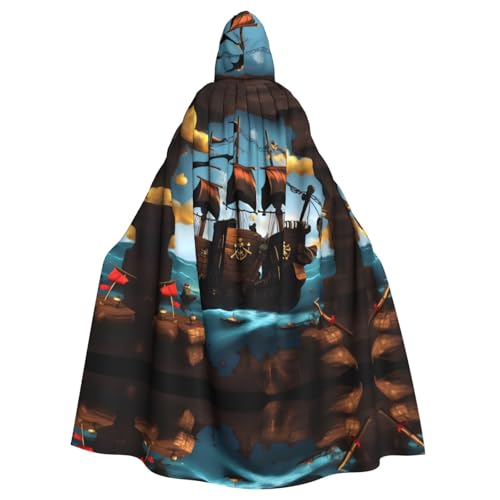 YYHHAOFA Cartoon-Piratenschiff-Druck, Halloween, Erwachsenen-Kapuzenumhang für Cosplay, Kostümpartys und mehr YYHHAOFA Cartoon-Piratenschiff-Druck, Halloween, Erwachsenen-Kapuzenumhang für Cosplay, Kostümpartys und mehr von YYHHAOFA