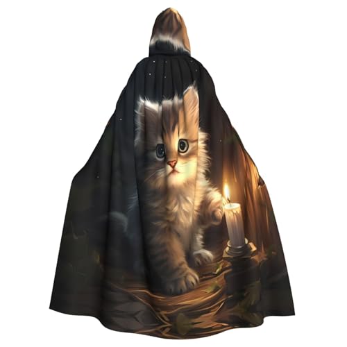YYHHAOFA Clevere kleine Katzen-Drucke, Halloween-Umhang mit Kapuze für Erwachsene, Cosplay, Kostümpartys und mehr YYHHAOFA Clevere kleine Katzen-Drucke, Halloween-Umhang mit Kapuze für Erwachsene, Cosplay, Kostümpartys und mehr von YYHHAOFA