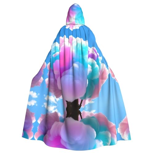 YYHHAOFA Cotton Candy Prints Halloween Erwachsene Kapuzenumhang für Cosplay, Kostümpartys und mehr von YYHHAOFA