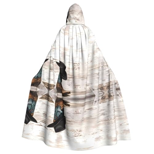 YYHHAOFA Cowboyhut und Stiefel, bedruckt, Halloween, Erwachsene, Kapuzenumhang für Rollenspiele, Bühnenkostüme, Partys, pflegeleicht YYHHAOFA Cowboyhut und Stiefel, bedruckt, Halloween, Erwachsene, Kapuzenumhang für Rollenspiele, Bühnenkostüme, Partys, pflegeleicht von YYHHAOFA