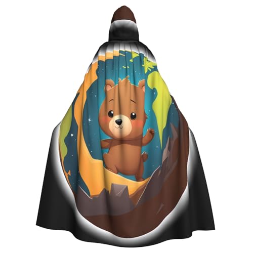 YYHHAOFA Der kleine Bär auf dem Planeten Muster Halloween Erwachsene Kapuzenumhang Herren- und Damenbekleidung Mantel, Rollenspiel YYHHAOFA Der kleine Bär auf dem Planeten Muster Halloween Erwachsene Kapuzenumhang Herren- und Damenbekleidung Mantel, Rollenspiel von YYHHAOFA