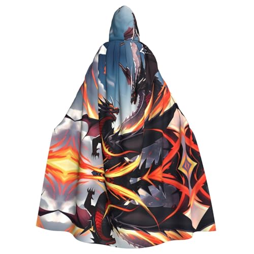 YYHHAOFA Doppelter Drachen-Kampf-Druck, Halloween-Erwachsenen-Kapuzenumhang für Party, Dekoration, Cosplay, Kostüme, Bühnenmaskerade YYHHAOFA Doppelter Drachen-Kampf-Druck, Halloween-Erwachsenen-Kapuzenumhang für Party, Dekoration, Cosplay, Kostüme, Bühnenmaskerade von YYHHAOFA
