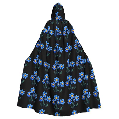 YYHHAOFA Drei kleine blaue Blumen Muster Halloween Erwachsene Kapuzenumhang Herren- und Damenbekleidung Mantel Rollenspiel YYHHAOFA Drei kleine blaue Blumen Muster Halloween Erwachsene Kapuzenumhang Herren- und Damenbekleidung Mantel Rollenspiel von YYHHAOFA
