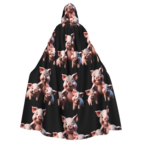 YYHHAOFA Drei süße kleine Schweinchen-Muster Halloween Erwachsene Kapuzenumhang Herren und Damen Kleidung Mantle Rollenspiel YYHHAOFA Drei süße kleine Schweinchen-Muster Halloween Erwachsene Kapuzenumhang Herren und Damen Kleidung Mantle Rollenspiel von YYHHAOFA