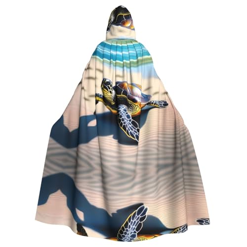 YYHHAOFA Ein Schildkröten-Druck, Halloween-Umhang mit Kapuze für Erwachsene, Party-Dekoration, Cosplay, Kostüme, Bühnenmaskerade YYHHAOFA Ein Schildkröten-Druck, Halloween-Umhang mit Kapuze für Erwachsene, Party-Dekoration, Cosplay, Kostüme, Bühnenmaskerade von YYHHAOFA