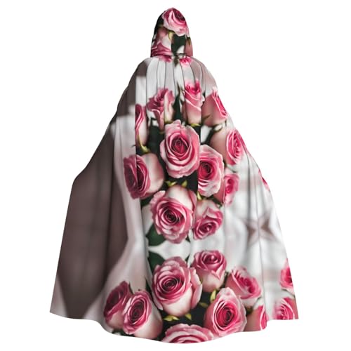 YYHHAOFA Ein Strauß rosafarbener Rosen-Druck, Halloween-Umhang mit Kapuze, für Erwachsene, Party-Dekoration, Cosplay-Kostüme, Bühnenmaskerade YYHHAOFA Ein Strauß rosafarbener Rosen-Druck, Halloween-Umhang mit Kapuze, für Erwachsene, Party-Dekoration, Cosplay-Kostüme, Bühnenmaskerade von YYHHAOFA
