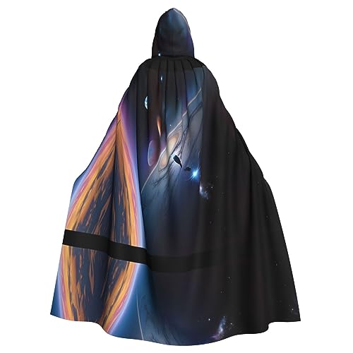 YYHHAOFA Ein faszinierendes Universum druckt Halloween Erwachsene Kapuzenumhang für Party, Dekoration, Cosplay, Kostüme, Bühnenmaskerade von YYHHAOFA