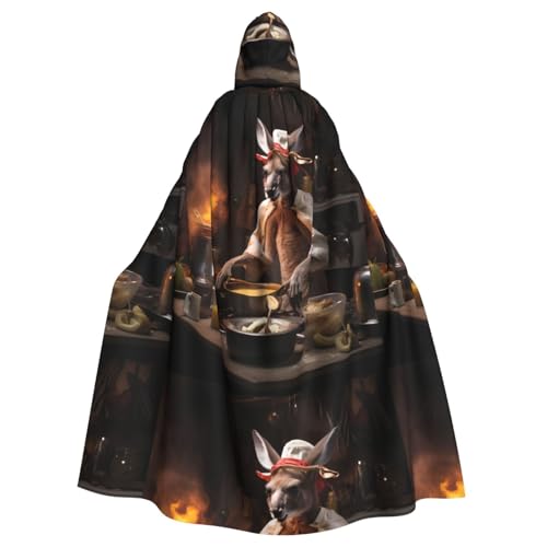 YYHHAOFA Ein kleiner Wallaby-Koch-Druck, Halloween-Umhang mit Kapuze, kein Reißverschluss, bequem für Kostümpartys YYHHAOFA Ein kleiner Wallaby-Koch-Druck, Halloween-Umhang mit Kapuze, kein Reißverschluss, bequem für Kostümpartys von YYHHAOFA