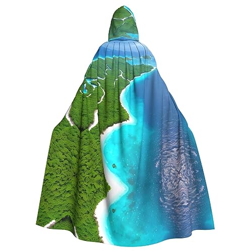 YYHHAOFA Eine Insel im Ozean, bedruckt, Halloween-Umhang mit Kapuze, für Erwachsene, Party-Dekoration, Cosplay, Kostüme, Bühnenmaskerade YYHHAOFA Eine Insel im Ozean, bedruckt, Halloween-Umhang mit Kapuze, für Erwachsene, Party-Dekoration, Cosplay, Kostüme, Bühnenmaskerade von YYHHAOFA