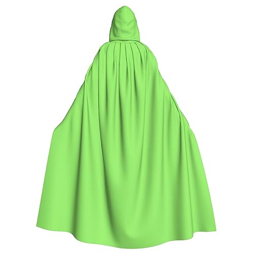 YYHHAOFA Einfarbiger hellgrüner Druck für Halloween, Erwachsene, Kapuzenumhang für Cosplay, Kostümpartys und mehr von YYHHAOFA