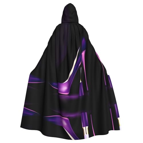 YYHHAOFA Eleganter lila High-Heel-Druck, Halloween, Erwachsenen-Kapuzenumhang für Rollenspiele, Bühnenkostüme, Partys, pflegeleicht YYHHAOFA Eleganter lila High-Heel-Druck, Halloween, Erwachsenen-Kapuzenumhang für Rollenspiele, Bühnenkostüme, Partys, pflegeleicht von YYHHAOFA
