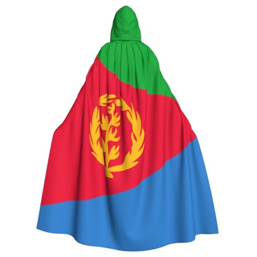 YYHHAOFA Eritreischer Flaggen-Druck, Halloween, Erwachsenen-Kapuzenumhang für Party, Dekoration, Cosplay, Kostüme, Bühnenmaskerade von YYHHAOFA