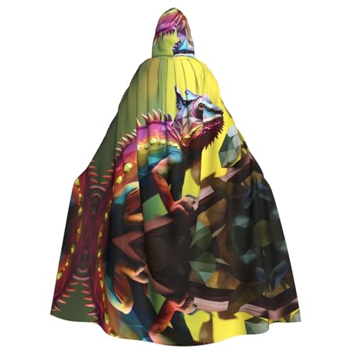 YYHHAOFA Farbenfroher Chamäleon-Druck, Halloween-Umhang mit Kapuze für Erwachsene, Cosplay, Kostümpartys und mehr YYHHAOFA Farbenfroher Chamäleon-Druck, Halloween-Umhang mit Kapuze für Erwachsene, Cosplay, Kostümpartys und mehr von YYHHAOFA