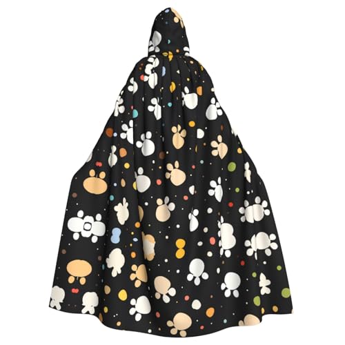 YYHHAOFA Farbenfroher Hundepfotenabdruck, Halloween, Erwachsenen-Kapuzenumhang für Cosplay, Kostümpartys und mehr YYHHAOFA Farbenfroher Hundepfotenabdruck, Halloween, Erwachsenen-Kapuzenumhang für Cosplay, Kostümpartys und mehr von YYHHAOFA